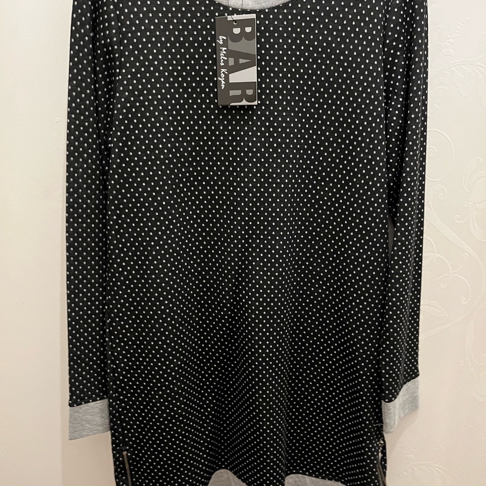 Black Polka Dot Long Sleeve Dress